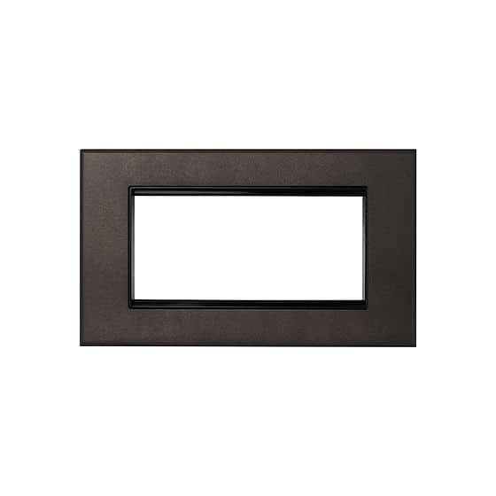 Soho Lighting Heritage Bronze 4 x25mm EM Euro Module Wall Plate with Black Insert  - The Palaces Collection