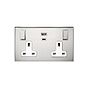 Soho Lighting Nickel 13A 2 Gang Super Fast Charge 45W USB A+C Socket - The Palaces Collection