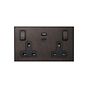 Soho Lighting Heritage Bronze 13A 2 Gang Super Fast Charge 45W USB A+C Socket - The Palaces Collection