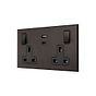 Soho Lighting Heritage Bronze 13A 2 Gang Super Fast Charge 45W USB A+C Socket - The Palaces Collection