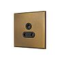 Soho Lighting Aged Brass 5A Unswitched Socket with Black Insert  - The Palaces Collection