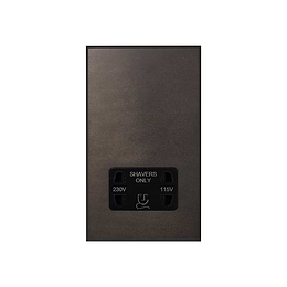 Soho Lighting Heritage Bronze 230V/115V Dual Voltage Shaver Socket with Black Insert  - The Palaces Collection
