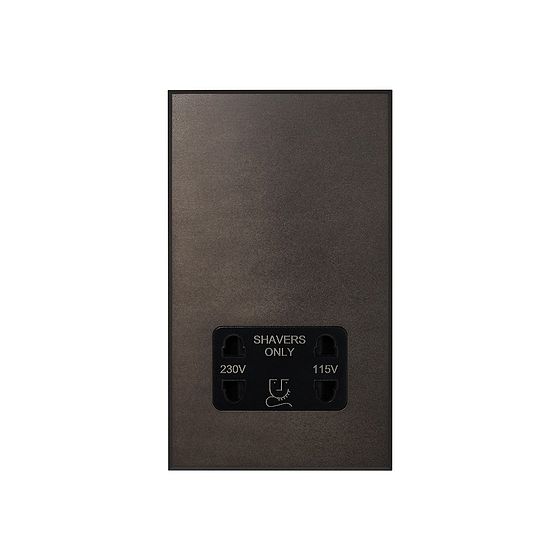 Soho Lighting Heritage Bronze 230V/115V Dual Voltage Shaver Socket with Black Insert  - The Palaces Collection