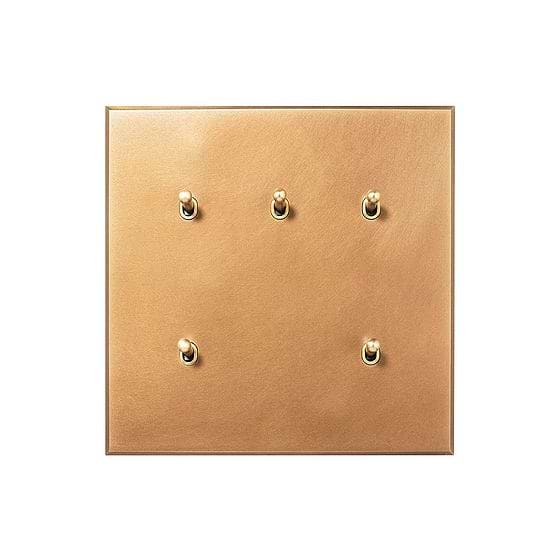 Soho Lighting Natural Brass 5 Gang 20A 2 Way Toggle Switch - The Palaces Collection