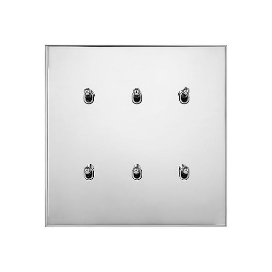 Soho Lighting Nickel 6 Gang 20A 2 Way Retractive Toggle Switch - The Palaces Collection