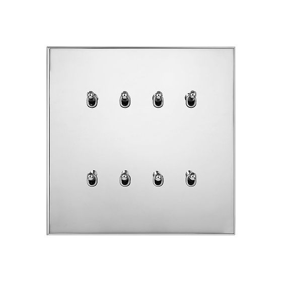 Soho Lighting Nickel 8 Gang 20A 2 Way Retractive Toggle Switch - The Palaces Collection