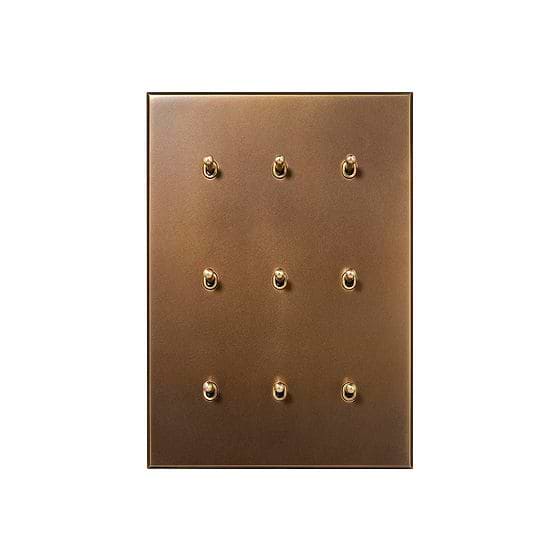 Soho Lighting Aged Brass 9 Gang 20A 2 Way Toggle Switch - The Palaces Collection