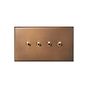 Soho Lighting Aged Brass 4 Gang 20A Intermediate Toggle Switch - The Palaces Collection