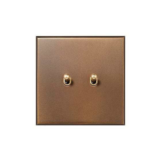 Soho Lighting Aged Brass 2 Gang (1x 20A 2 Way, 1x 20A Intermediate) Toggle Switch - The Palaces Collection