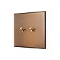 Soho Lighting Aged Brass 2 Gang (1x 20A 2 Way, 1x 20A Intermediate) Toggle Switch - The Palaces Collection