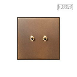 Soho Lighting Aged Brass 2 Gang 2 Way Dimming Toggle Switch - The Palaces Collection