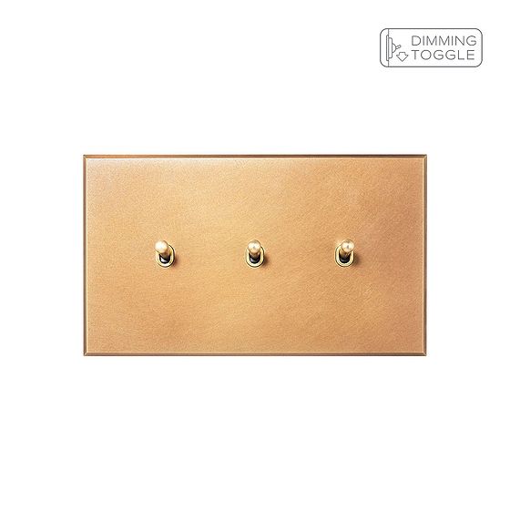 Soho Lighting Natural Brass 3 Gang 2 Way Dimming Toggle Switch - The Palaces Collection