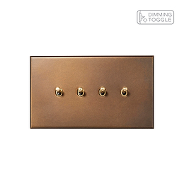 Soho Lighting Aged Brass 4 Gang 2 Way Dimming Toggle Switch - The Palaces Collection