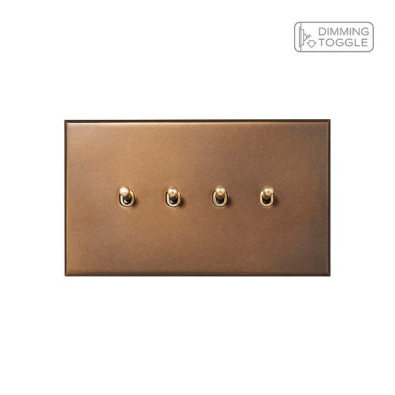 Soho Lighting Aged Brass 4 Gang 2 Way Dimming Toggle Switch - The Palaces Collection