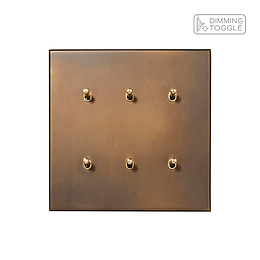 Soho Lighting Aged Brass 6 Gang 2 Way Dimming Toggle Switch - The Palaces Collection