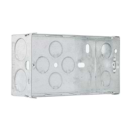 2 Gang 47mm Galvanised Steel Flush Knock Out (Back) Box