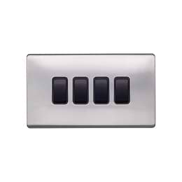 Brushed Chrome 4 Gang Light Switch