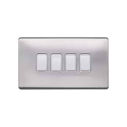 Brushed Chrome 4 Gang Light Switch