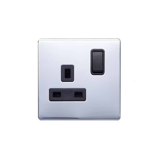 Lieber Polished Chrome 13A 1 Gang Switched Socket
