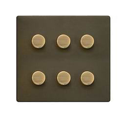 Bronze 6 Gang Dimmer Switch
