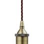 Soho Lighting Antique Brass Decorative Bulb Holder with Brown Twisted Cable