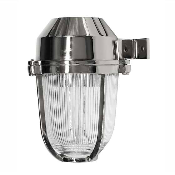 Soho Lighting Hopkin IP65 Outdoor & Bathroom Prismatic Glass Nickel Wall Light