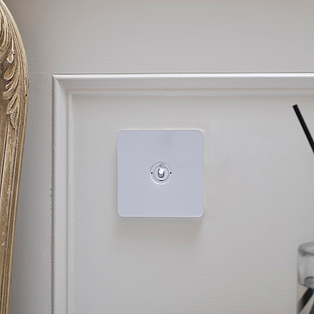 White Metal Dimming Toggles