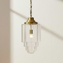 Soho Lighting Glasshouse Lacquered Brass Clear Pendant Light - The Schoolhouse Collection
