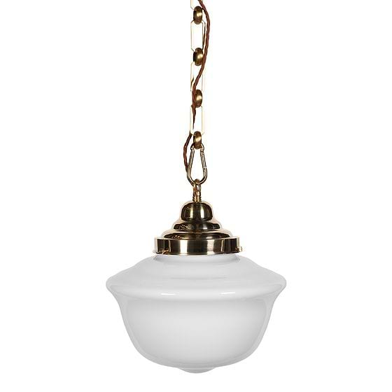 Soho Lighting Frith Brass Opaque Pendant Light - The Schoolhouse Collection