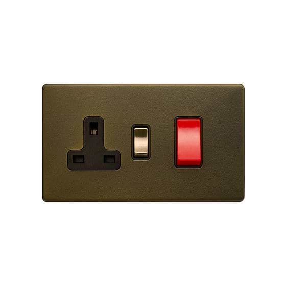 The Eton Collection Bronze 45A Cooker Control Unit Black Inserts Screwless