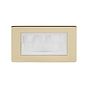 The Savoy Collection Brushed Brass 2 Gang 4 Module Brush Plate Wht Ins Screwless