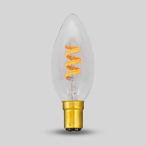 Soho Lighting 3W CANDLE C35 Dim to warm B15 Clear LED Bulb