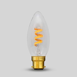 Soho Lighting 3W CANDLE C35 Dim to warm B22 Clear LED Bulb
