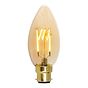 Soho Lighting B22 Amber Candle C35 LED Light Bulb 3W 1800K CRI>95 T-Spiral Filament Dimmable