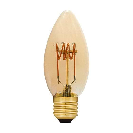 Soho Lighting E27 Amber Candle C35 LED Light Bulb 3W 1800K CRI>95 T-Spiral Filament Dimmable