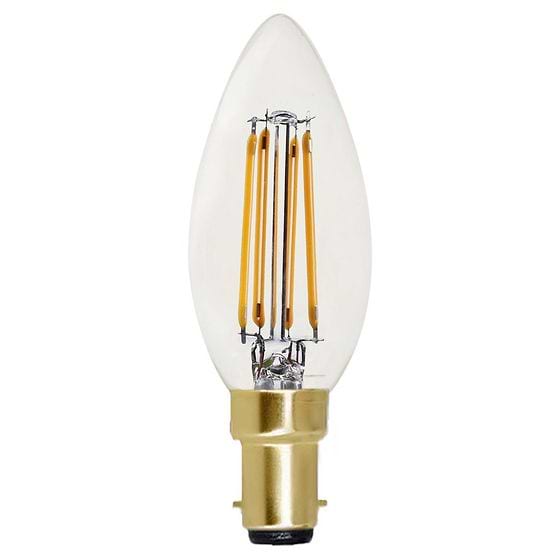 Soho Lighting B15 Clear Candle C35 LED Light Bulb 4.2W 2700K CRI>93 Straight Filament Dimmable