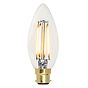 Soho Lighting B22 Clear Candle C35 LED Light Bulb 4.2W 2700K CRI>93 Straight Filament Dimmable