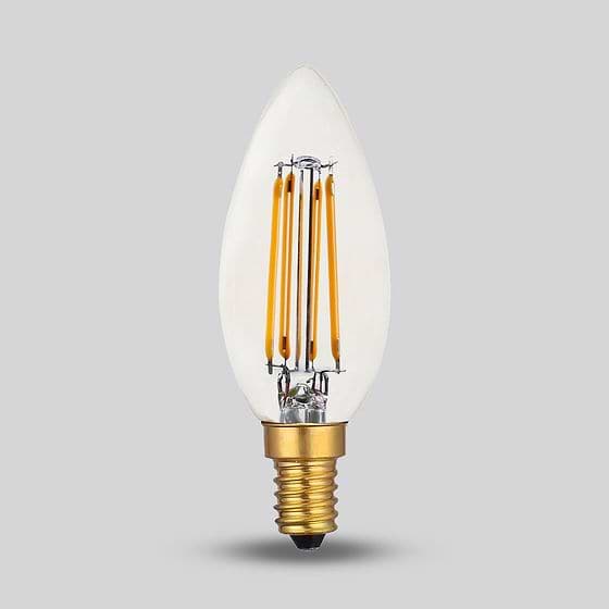 Soho Lighting E14 Classic Clear Candle Dimmable LED Bulb C35, 4W, 2700K, High CRI