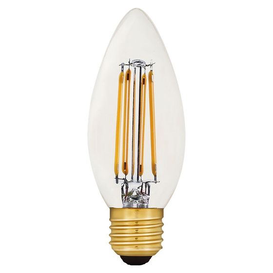 Soho Lighting E27 Clear Candle C35 LED Light Bulb 4.2W 2700K CRI>93 Straight Filament Dimmable