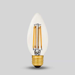 Soho Lighting E27 Clear Candle C35 LED Light Bulb 4.2W 2700K CRI>93 Straight Filament Dimmable