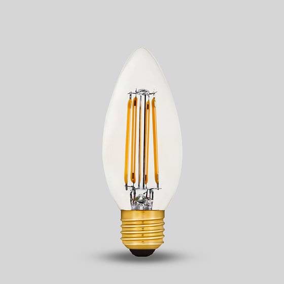 Soho Lighting E27 Classic Clear Candle Dimmable LED Bulb C35, 4W, 2700K, High CRI