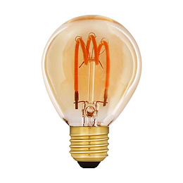 Soho Lighting E27 Amber Golfball G45 LED Light Bulb 3W 1800K CRI>95 T-Spiral Filament Dimmable