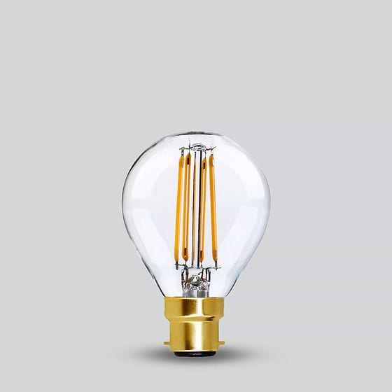 Soho Lighting B22 Classic Clear Golfball Dimmable LED Bulb G45, 4W, 2700K, High CRI