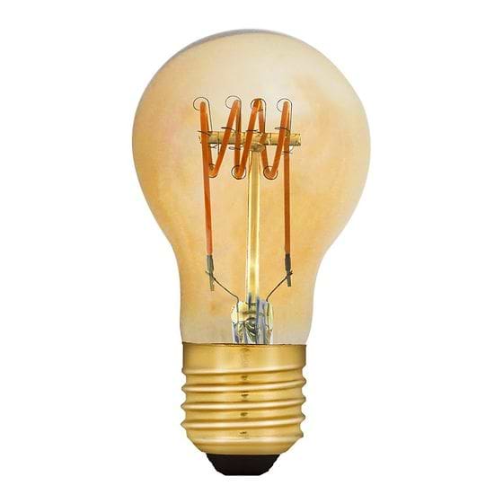 Soho Lighting E27 Amber GLS A60 LED Light Bulb 4W 1800K CRI>95 T-Spiral Filament Dimmable