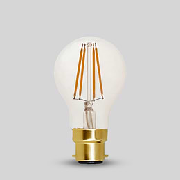 Soho Lighting B22 Clear GLS A60 LED Light Bulb 7.3W 2700K CRI>93 Straight Filament Dimmable