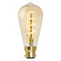 Soho Lighting B22 Amber Teardrop ST64 LED Light Bulb 4W 1800K CRI>95 Spiral Filament Dimmable