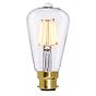 Soho Lighting B22 Clear Teardrop ST64 LED Light Bulb 7.3W 2700K CRI>93 Straight Filament Dimmable