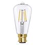 Soho Lighting B22 Clear Teardrop ST64 LED Light Bulb 7.3W 2700K CRI>93 Straight Filament Dimmable