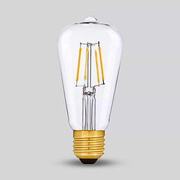 Soho Lighting E27 Clear Teardrop ST64 LED Light Bulb 7.3W 2700K CRI>93 Straight Filament Dimmable