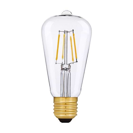 Soho Lighting E27 Clear Teardrop ST64 LED Light Bulb 7.3W 2700K CRI>93 Straight Filament Dimmable